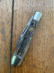 Puma Knife: Puma Original Rare 1979 Pony 620 Twin Blade Knife with Stag Antler Handle