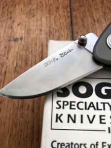 SOG Vintage Original SOG BLINK GRAPHITE Small Folding Lock Knife