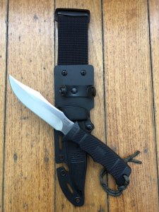 SOG Vintage Original M37 SEAL PUP Straight Edge Satin Blade Knife and Kydex Tactical sheath