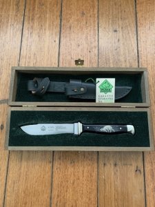 Puma Knife: Puma 1990 European Wildlife Collection 'ROE Deer Buck' Jagdnicker Knife with Ebony Handle Display Box and Warranty 169/200