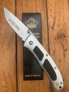 Puma Knife: Puma ADVANTEC Aluminium and Black Plain Edge Linerlock Folding Knife