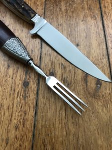 Puma Knife: Rare Nicker Knife with Built in Fork Set