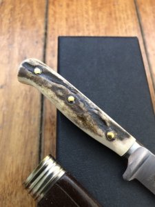 Linder Miniature "Antique Nicker" Knife with Antler Handle and 6cm Blade