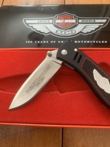 HARLEY-DAVIDSON 100 YEAR Celebration Knife in Gift Tin