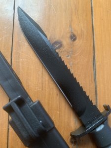 GLOCK Original Austrian Made BLACK Saw Back Field Knife with Polymer Scabbard