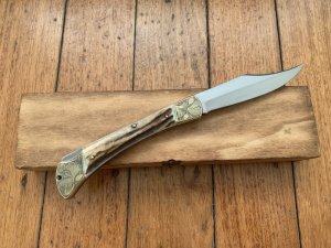 Puma Knife: Puma 1975 Special Edition Emperor 915 Folding Knife with Stag Antler Handle in Puma Wooden Box