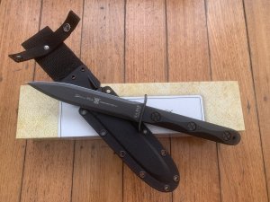 Ka-Bar Knife: Kabar EK44 Double Edged Commando Knife In Tactical Sheath