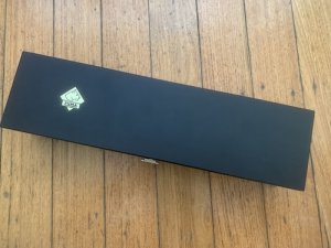 Puma Knife: Puma Rüdemann 40 with Black Micarta Handle in Sheath & Custom Wooden Box