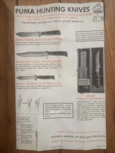 Puma Knife: 1966 Puma Skinner with Stag Antler Handle & Original Wooden Box  & Paperwork