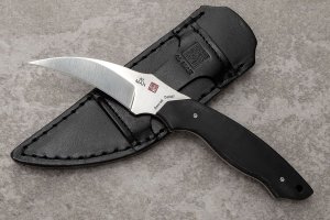 Al Mar Japan BU2-2 Backup 2 Fixed 3" Hawkbill Blade, Micarta Handle, Leather Sheath