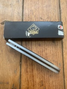Puma Knife: Puma HUNTEC II Plain Edge Black Handled Linerlock Folding Knife in Puma Box