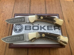 A Pair of Boker Tree brand Classic 4000 Solingen German Lock Knives in Display Box