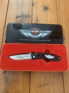 HARLEY-DAVIDSON 100 YEAR Celebration Knife in Gift Tin