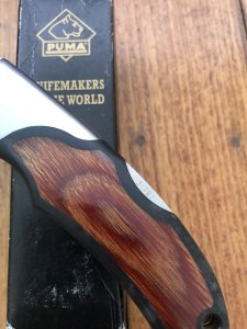 Puma Knife: Rare Puma Gentleman 24 0800 Folding Knife with Pakkawood Handle in Black Box