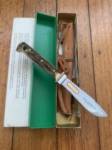 Puma Knife: Puma Hunters Pal 1969 in Original Sheath and Original Box with Warranty #96583