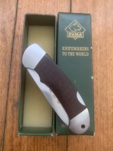 Puma Knife: Puma Custom HEHNI Ebony/Rosewood Handled Lock Back Folding Knife