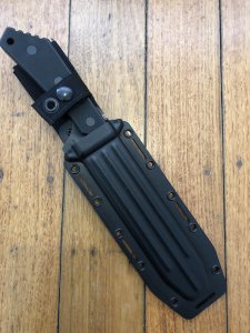 Buck Knife: Buck Strider Monster Tactical  Part serrated Tanto Combat Knife with Kydex Sheath