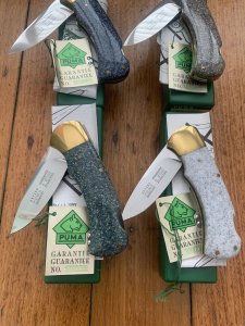 Puma Knife: Set of 4 Special Edition 90's 4 Star Folding Lock Blade Knives wth Custom Corelon Handles