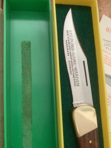Puma Rare model 970 Game Warden 1971 Folding Lock Knife in box Serial Number 90174