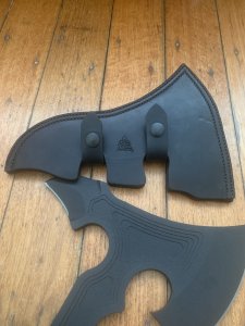 TOPS KNIVES: VI AX Viking Axe Solid 1075 Steel Black linen Micarta Handle & Case