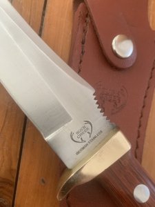German Made Buck Creek Upswept Blade Skinning Knife with leather Sheath