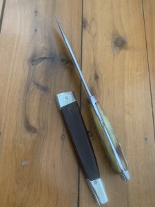 Puma Knife: Puma Vintage Pre-64 USED 941 Boot Knife with Stag Handle & Original Sheath