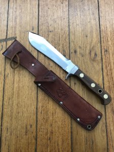 Puma Knife: Puma Original Lightly Used 1977 AUTO-MESSER 6390 White Hunter in original sheath