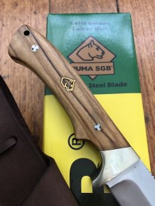 Puma Knife: Puma SGB Teton Fixed Blade Knife with Olive Wood Handle