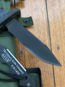 Ontario ASEK Survival Knife System 5" Blade, Strap Cutter, Sheath & Tactical Thigh/Belt Sheath