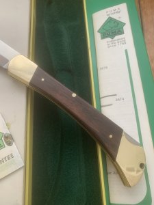 Puma Knife: Puma 1980 Trail Boss/Emperor 975 Folding Knife with Jacaranda Handle Original Box and matching Warranty