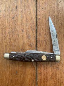 Puma Knife: Puma 1971 Rare 'USER'  'STOCK' 3 blade Fold back Knife with Red Bone Handle