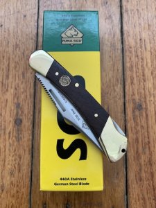 Puma SGB Knife: Puma SGB Jacaranda Wood Handled Bear Folding Pocket Knife