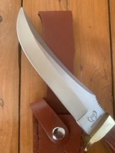German Made Buck Creek Upswept Blade Skinning Knife with leather Sheath