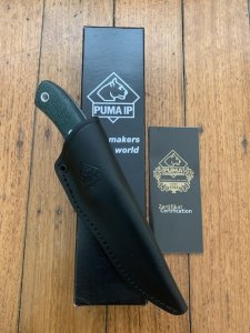 Puma Knife: Puma IP Special Edition 'RIFLEMAN' II Green Micarta Fixed Blade Knife