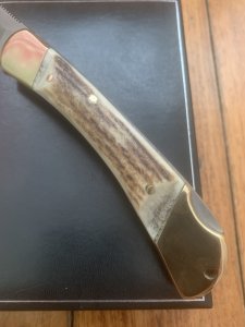Puma Knife: 2011 Puma Prince Folding Knife with Sambar Stag Antler Handle in Black Display Box
