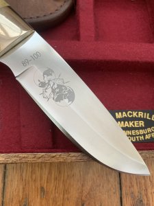 Mackrill Custom Knives 1997 No.4 SCI Limited edition Kudu Bone/Horn Handle #89-100