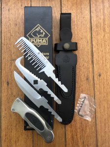 Puma Knife: Puma Rare 3 Blade Horse Set in original sheath and Box