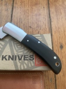 Al Mar Japan E1003BMT Falcon Black Micarta Handle Gentlemen's Knife in original Pouch and Box