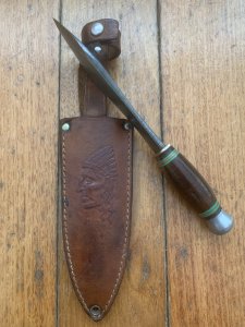 German Knife: 1950's-60's Hubertus Solingen Throwing Knife with Sheath