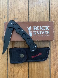 Buck Knife: Vintage early 90's Buck XLTI 0560 Titanium Folding Lockback Knife with Pouch