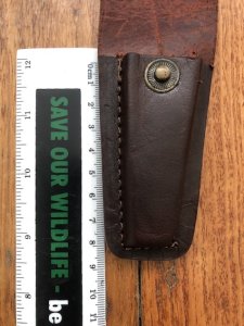 Knife Sheath: Dark Brown Small Leather Knife Pouch - 3 Inch Pouch