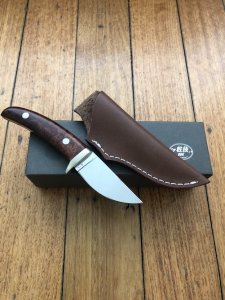 Small Japanese Custom Made Drop Point Hunter with Thuya Wood Handle