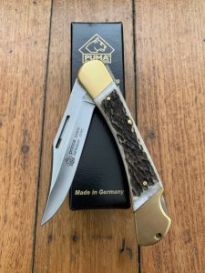 Puma Knife: Current Puma Prince Folding Knife with Sambar Stag Antler Handle