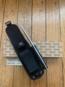 LionSTEEL Italy. Model M5 G10 G10 Handle Silver Blade with Tactical Sheath