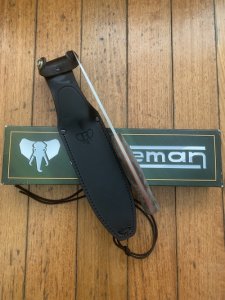 Cudeman Model 172FL Scout Knife With Black Leather Sheath