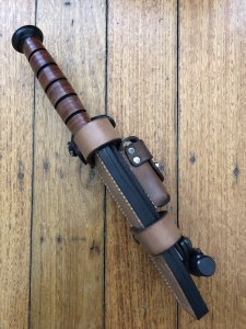 Ka-Bar Knife: Kabar US Army Knife and Custom USA made Hedgehog Sheath