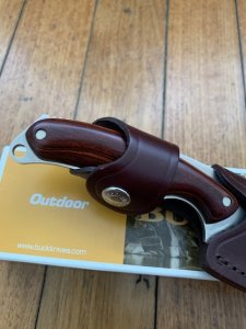 Buck Knife: Rare Early 2000's Buck Alpha Hunter with Cocobolo Handle & Leather Sheath