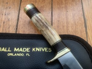 Randall Knives USA: Model 25 5" Trapper knife in Original Sheath & pouch