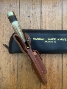 Randall Knives USA: Model 25 5" Trapper knife in Original Sheath & pouch