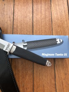 COLD STEEL Japanese made Magnum Tanto IX VG-I SAN MAI Tanto in Leather Sheath